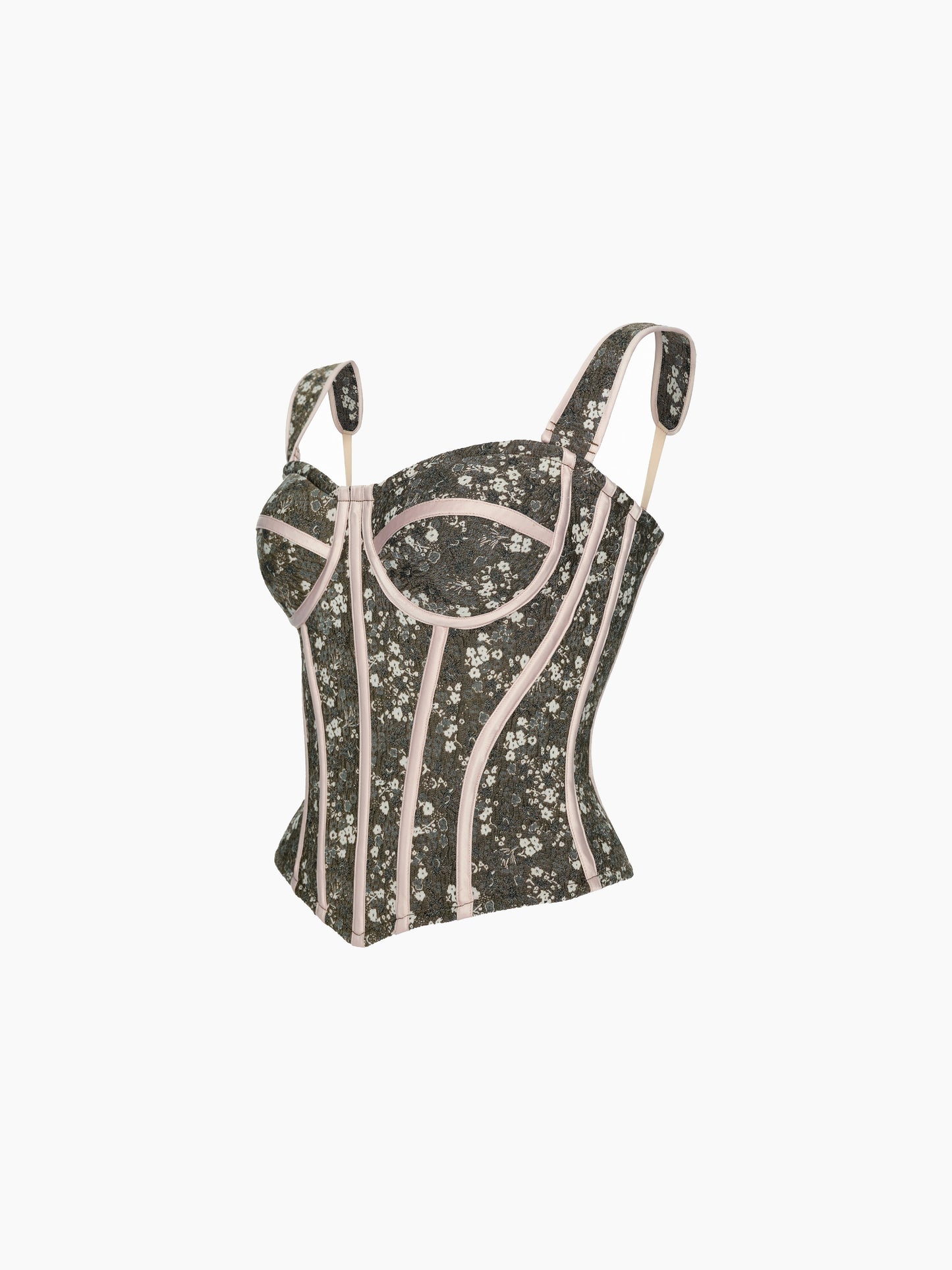 FLORAL JACQUARD CORSET TOP