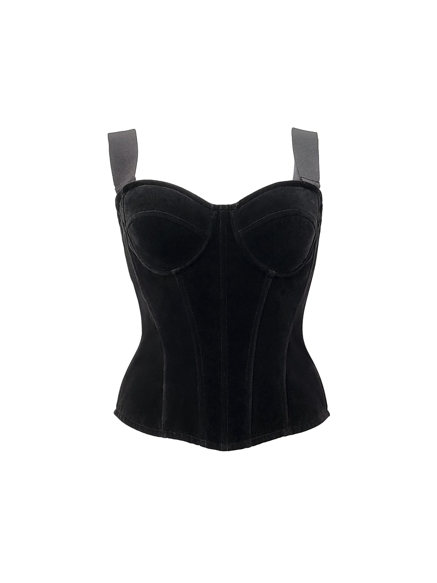 BLACK VELVET CORSET TOP