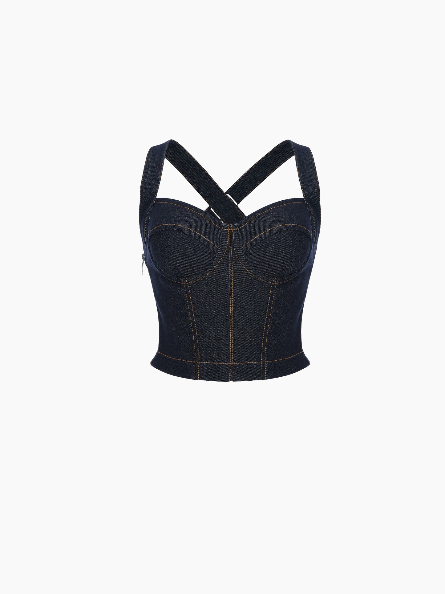 DENIM RACER BACK CORSET TOP