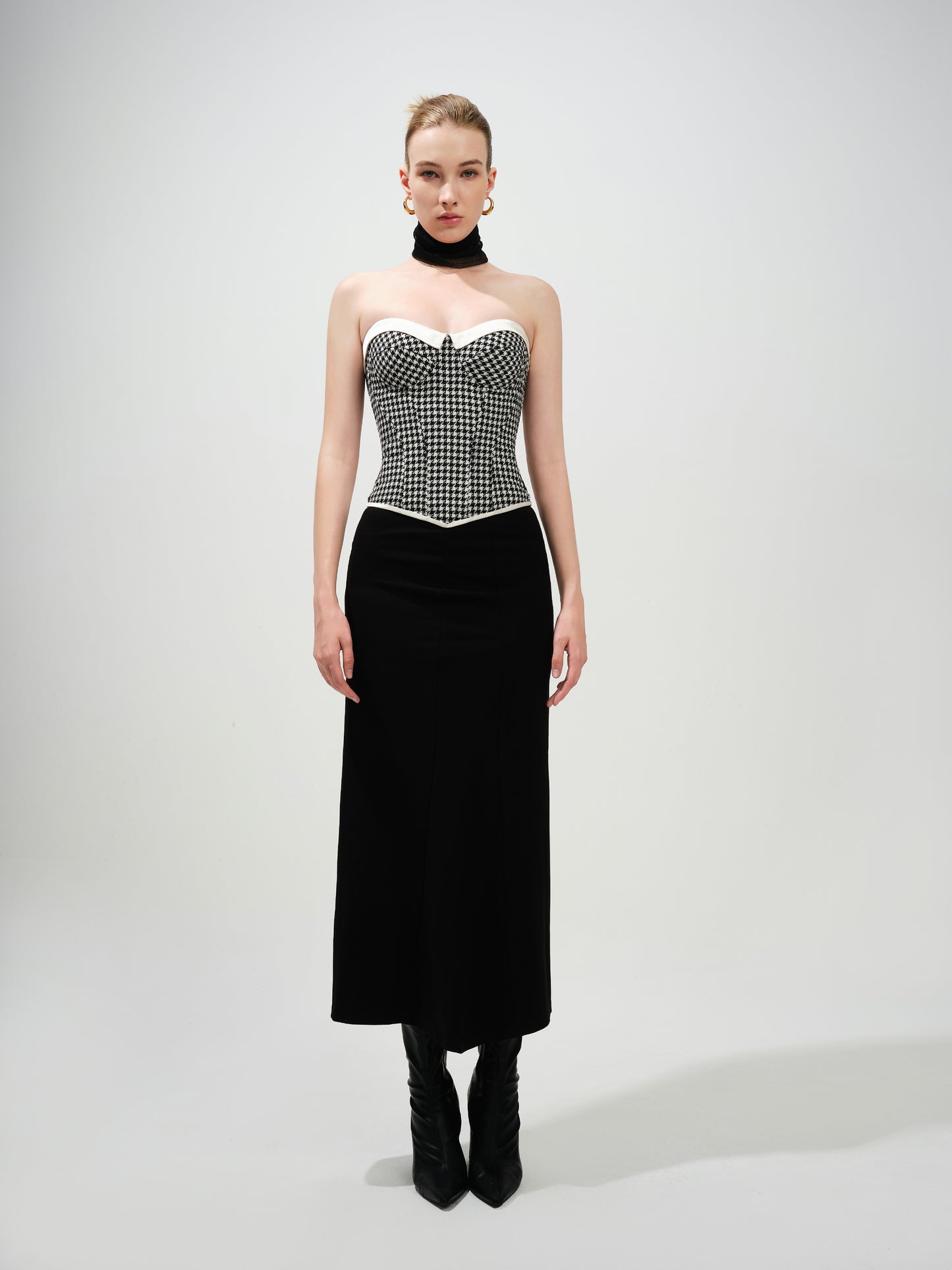 HOUNDSTOOTH CORSET TOP