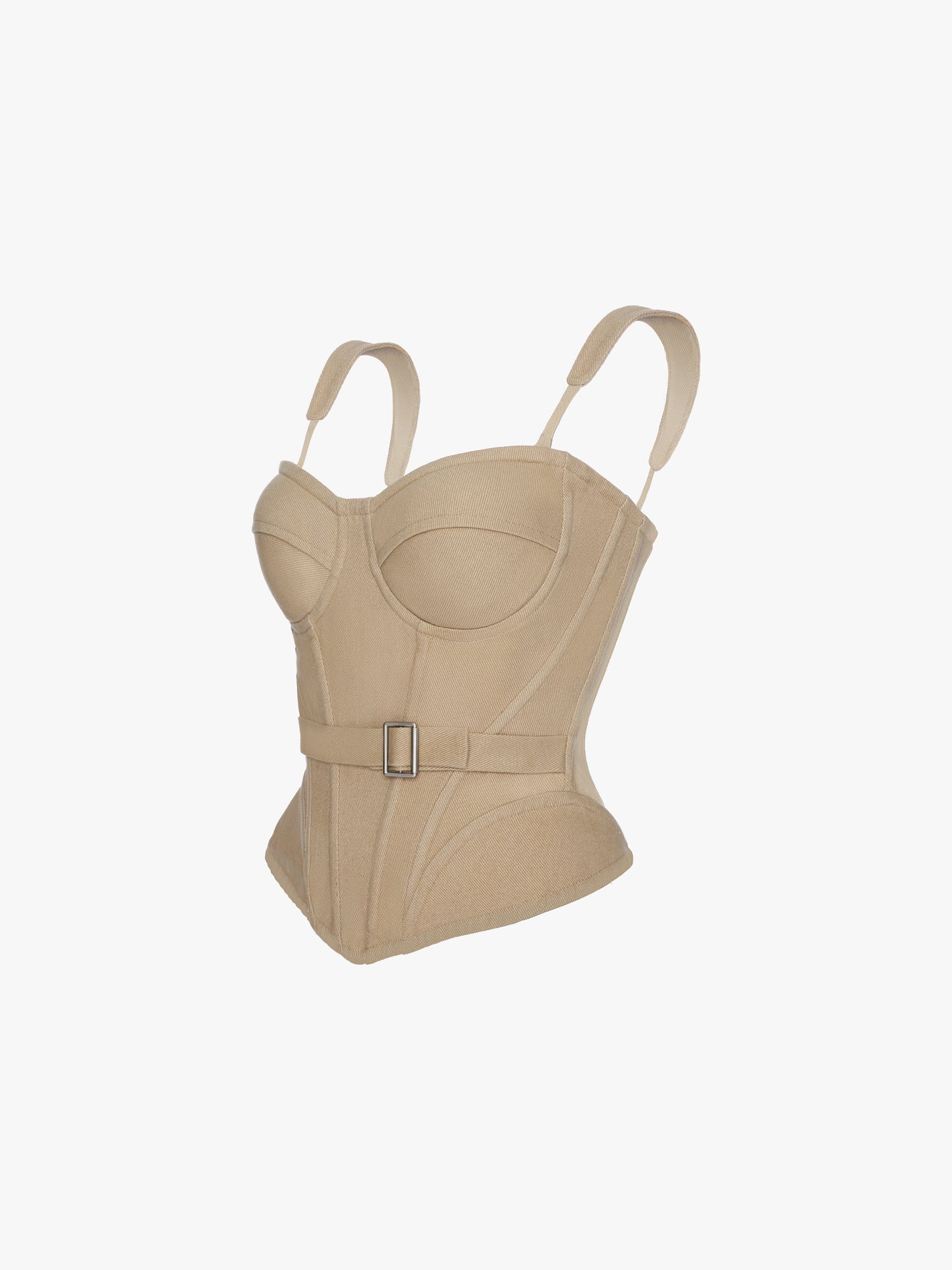 BEIGE BELT CORSET TOP